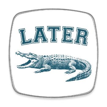 Alligator ultérieur - Magnet carré - blanc - Devant