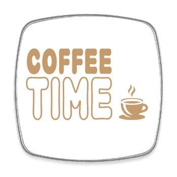Coffee time, enjoyment from the coffee cup - Square fridge magnet - white - Front