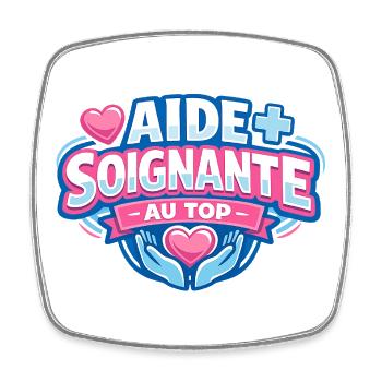Aide-Soignante Au Top Cadeau - Magnet carré - blanc - Devant