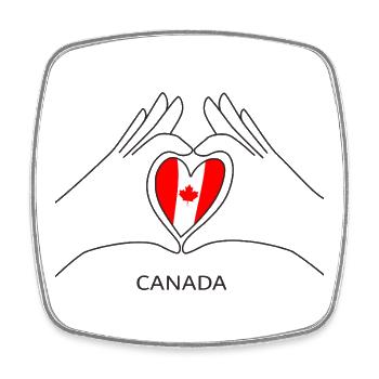Cœur du Canada avec drapeau canadien Fan du Canada - Magnet carré - blanc - Devant