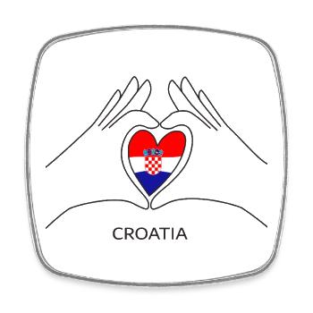 Croatia Fan Heart with German Flag Germany - Square fridge magnet - white - Front