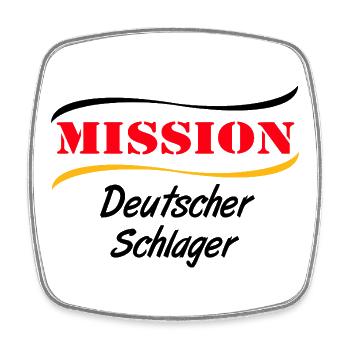 Mission Deutscher Schlager - Viereckiger Kühlschrankmagnet - Weiß - Vorne