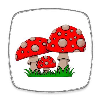 Red toadstools in the grass - Square fridge magnet - white - Front