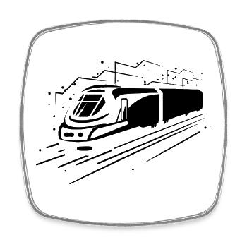 Train Comic Style - Square fridge magnet - white - Front