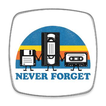 N’oubliez jamais le t-shirt cassette VHS rétro Vintage Disk - Magnet carré - blanc - Devant