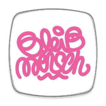 Bleib_Mensch - Magnet carré - blanc - Devant