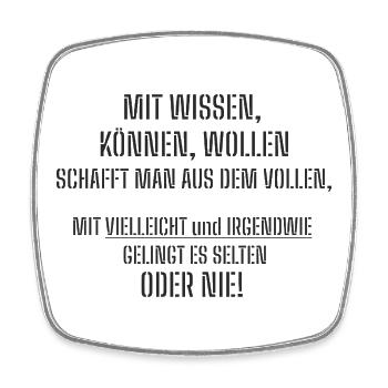 Mit_Wissen - Viereckiger Kühlschrankmagnet - Weiß - Vorne