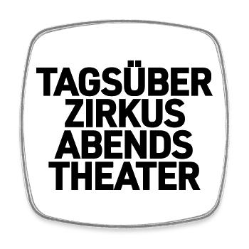 Tagsuber Zirkus Abends Theater Shirt - Viereckiger Kühlschrankmagnet - Weiß - Vorne