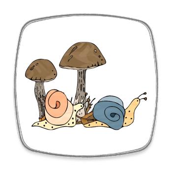 Escargots - Magnet carré - blanc - Devant