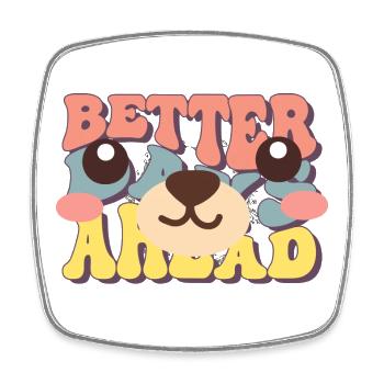 Motif d’ours Better Forward - Magnet carré - blanc - Devant