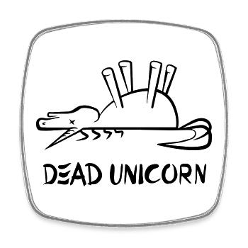 Dead Unicorn - Viereckiger Kühlschrankmagnet - Weiß - Vorne