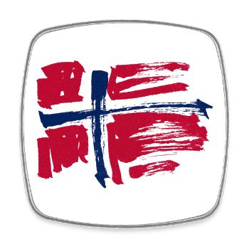 Norwegen  - Viereckiger Kühlschrankmagnet - Weiß - Vorne