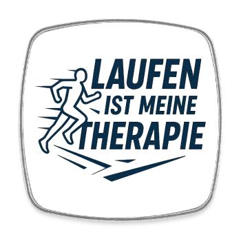 Laufen ist Therapie - Viereckiger Kühlschrankmagnet - Weiß - Vorne
