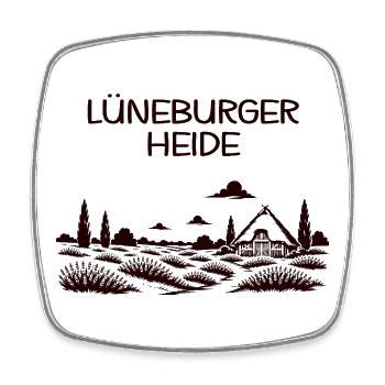 Lüneburger Heide - Viereckiger Kühlschrankmagnet - Weiß - Vorne