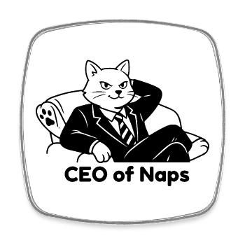 PDG de Naps Cat in Suit Design - Magnet carré - blanc - Devant
