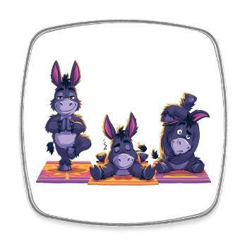 Yoga Âne Savasana Namasté Humour - Magnet carré - blanc - Devant