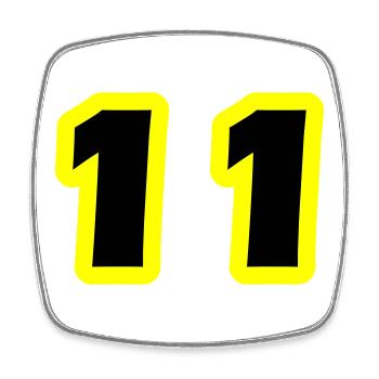 11 Number Symbol - Square fridge magnet - white - Front