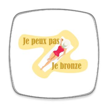 Je peux pas je bronze - Magnet carré - blanc - Devant