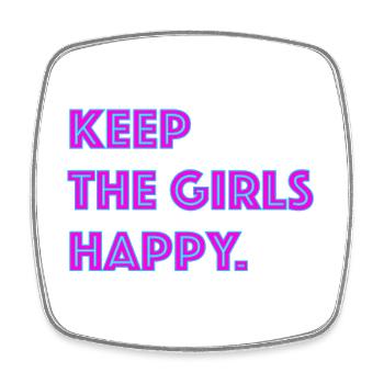 Keep The Girls Happy Neon - Square fridge magnet - white - Front