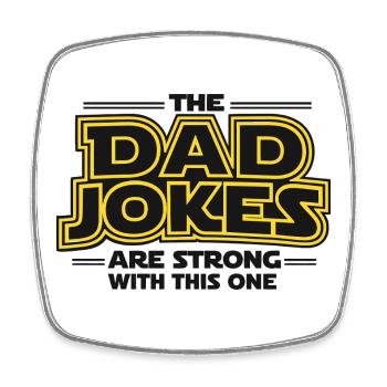 Father Jokes Stark Shirt Dad Jokes Father Daddy - Square fridge magnet - white - Front