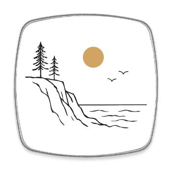 Coastal Cliffs Sun - Square fridge magnet - white - Front
