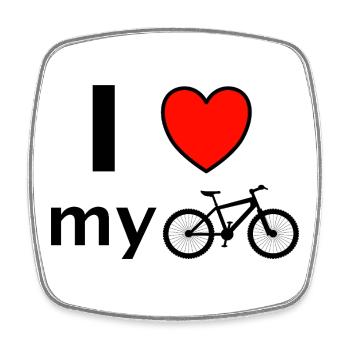 I Love Bicycle Saying Gift - Square fridge magnet - white - Front