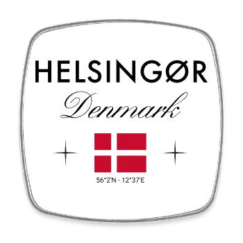 Helsingør Dänemark Koordinaten Reise Souvenir - Viereckiger Kühlschrankmagnet - Weiß - Vorne