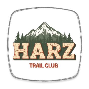 Harz Trail Club | Vintage Outdoor Badge - Square fridge magnet - white - Front