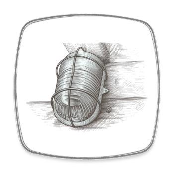 Lanterne en fil de fer douteuse - Magnet carré - blanc - Devant