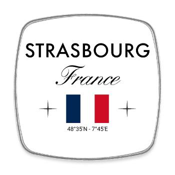 Strasbourg France Coordonnées Souvenir de voyage - Magnet carré - blanc - Devant