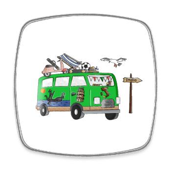 Italien Camper Motiv Vanlife Camping Urlaub - Viereckiger Kühlschrankmagnet - Weiß - Vorne