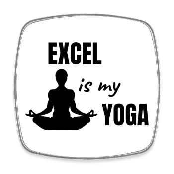 Excel est mon yoga - Cadeau drôle de bureau - Magnet carré - blanc - Devant