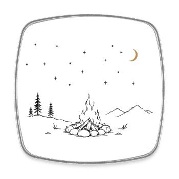 Campfire under the starry sky - Square fridge magnet - white - Front
