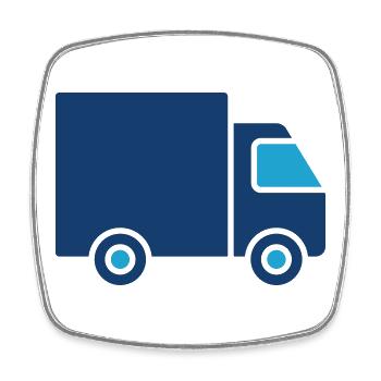 Delivery Truck Solid Icon Logistics Transport Symb - Square fridge magnet - white - Front