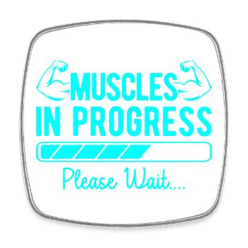 Fitness Motivation Bodybuilder Muscles In Progress - Viereckiger Kühlschrankmagnet - Weiß - Vorne