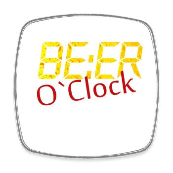 Beer O'Clock am Morgen. Bierspruch. Saufen - Viereckiger Kühlschrankmagnet - Weiß - Vorne