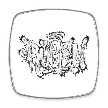 Rügen Graffiti Oldschool Hip Hop - Square fridge magnet - white - Front