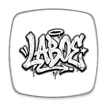 Laboe Graffiti Oldschool Hip Hop - Magnet carré - blanc - Devant