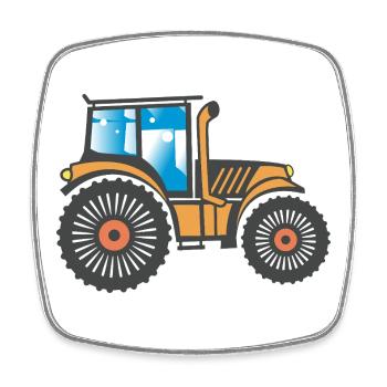 Tractor Tractor Agriculture Design - Square fridge magnet - white - Front
