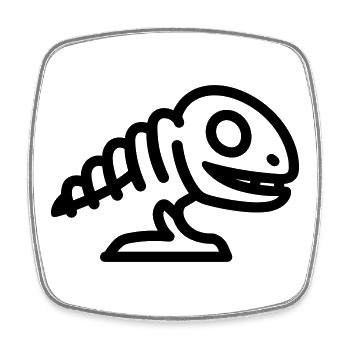 fossil - Square fridge magnet - white - Front