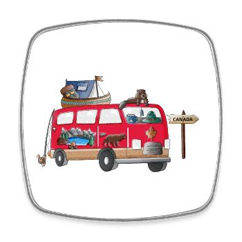 Kanada Camper Motiv Vanlife Camping Urlaub - Viereckiger Kühlschrankmagnet - Weiß - Vorne
