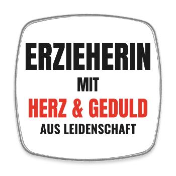 Erzieherin mit Herz Kita Geschenk Erzieher Beruf - Viereckiger Kühlschrankmagnet - Weiß - Vorne