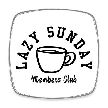 Édition des amateurs de café du club des membres du dimanche paresseux - Magnet carré - blanc - Devant