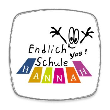 endlich Schule Hannah - Viereckiger Kühlschrankmagnet - Weiß - Vorne