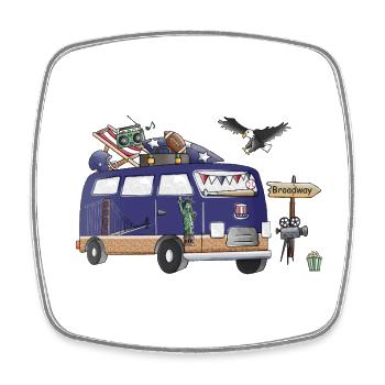 USA Camper Motiv Vanlife Camping Urlaub - Viereckiger Kühlschrankmagnet - Weiß - Vorne