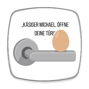 Käsiger Michael T-Shirt - Viereckiger Kühlschrankmagnet - Weiß - Vorne