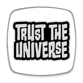 Trust The Universe Spirituell Universum Zitat Logo - Viereckiger Kühlschrankmagnet - Weiß - Vorne