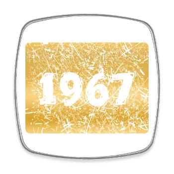 Zahl 1967 - Viereckiger Kühlschrankmagnet - Weiß - Vorne