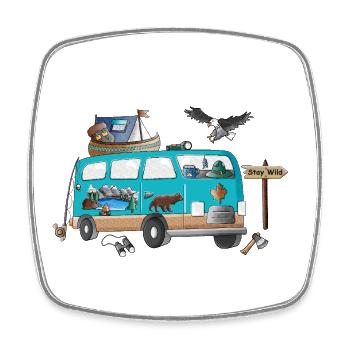 Outdoor Stay Wild Camper Motiv Vanlife Camping - Viereckiger Kühlschrankmagnet - Weiß - Vorne