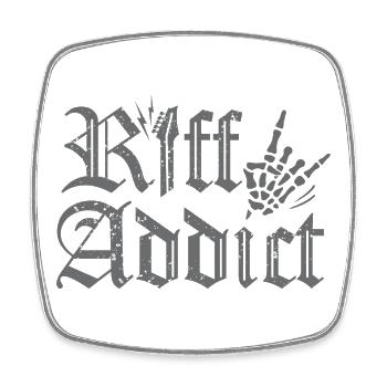 Riff Addict Guitariste Heavy Metal Rock - Magnet carré - blanc - Devant